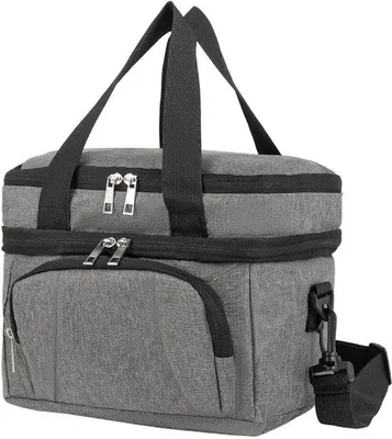 Produktbild von Kühltasche für Reisen - Praktische Isolierte Picknicktasche mit Klappmechanismus - Ideal für Arbeitsreisen, Büro oder Outdoor - 29x20x22cm - Grau