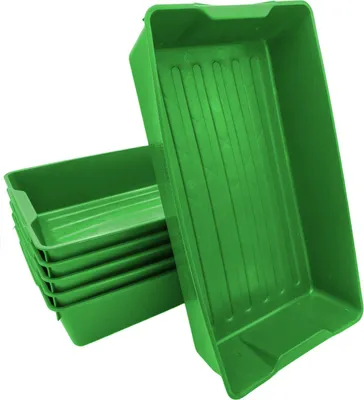 Produktbild von 1-6x Profi Gärtnerbox Pflanzschale Pikierschale 58x32x11cm Pflanzwanne Blumenkasten Anzuchtwanne eckig Saatschale - robust, wetterfest, frostfest, Farbe:hellgrün, Menge:6 Stück