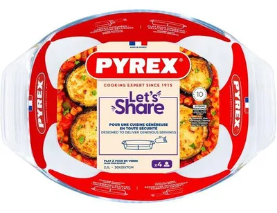 Zdjęcie produktu dla Pyrex 410B000, Naczynie do pieczenia, Owalny, Szkło, Przezroczysty, -40 - 300 °C, Francja