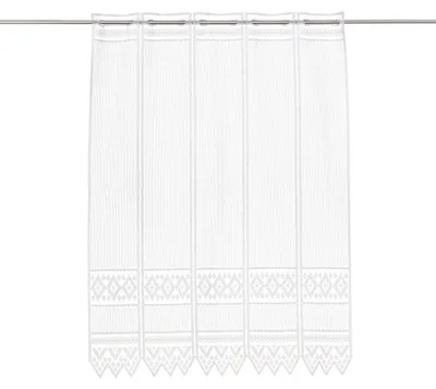 Produktbild von Gardinen Kranzusch Scheibengardine Jacquard grafisch 110x52 cm H/B Weiß Bistrogardine Vorhang Küche 1er Pack