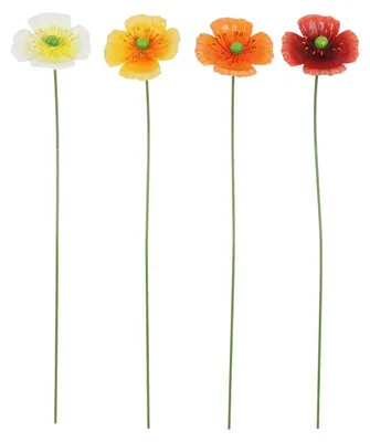 Produktbild von Flamingo Gartenstecker Papaver Metall 10 x 60 cm mehrfarbig