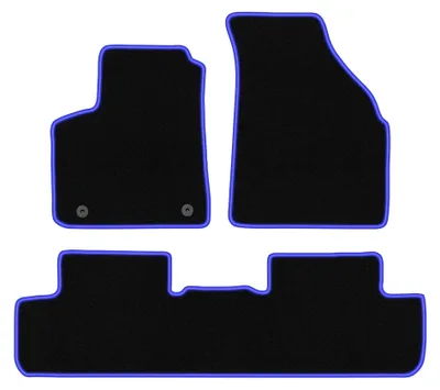 Image de Tapis de sol en moquette pour Chevrolet Tacuma 2000-2011 (monospace) – jeu 4 pièces, noir/bleu, sur mesure – Wielganizator CARLUX