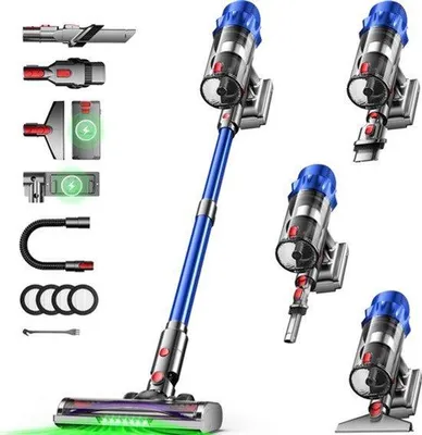 Immagine prodotto di Aspirapolvere portatile senza fili, 550W, potenza di aspirazione 65 kPa, filtro HEPA, ideale per la casa e l'auto