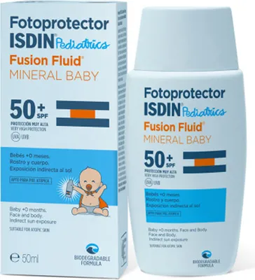 Productafbeelding van Isdin Zonnebrandcrème Fusion Fluid Mineral Baby 50+ 50ml