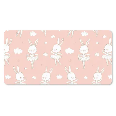 Produktbild von MuchoWow® Schreibtischunterlage Kaninchen - Ballerina - Schnittmuster 80x40 cm - XXL Mauspad - Gaming Mauspad