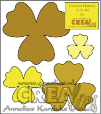 Produktbild von Crealies Creative Flowers no. 03 Stanzschablone Satz 4 Blumen