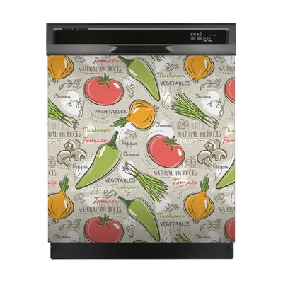 Produktbild von Aufkleber sticker 60x60 cm Dekorative folie Spülmaschine - Tomate Zwiebeln Paprika