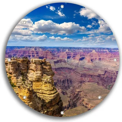 Produktbild von Wallario rundes Outdoor-Poster für Garten oder Balkon, Motiv Felsenschlucht im Grand Canyon Park Arizona, 30 cm Durchmesser