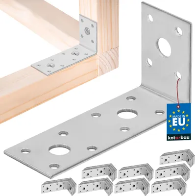 Produktbild von KOTARBAU® 100 Stk. Winkelverbinder 100x50x35mm verzinkter Stahl Silber Schwerlastwinkel Balkenverbinder Möbelwinkel Winkelblech Holzverbinder Regalwinkel Winkel Metall Stabil Langlebig Stahlwinkel