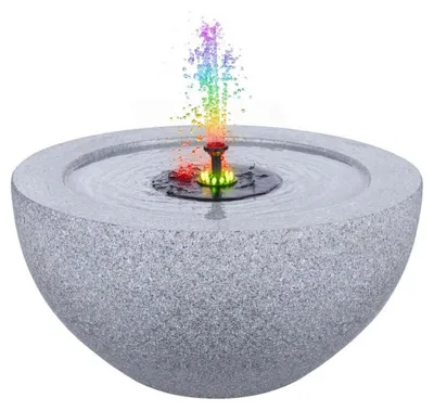 Obrázok produktu pre Solárna záhradná fontána s 12 LED diódami HZ10455DE, 50 x 50 x 25 cm, sivá – A