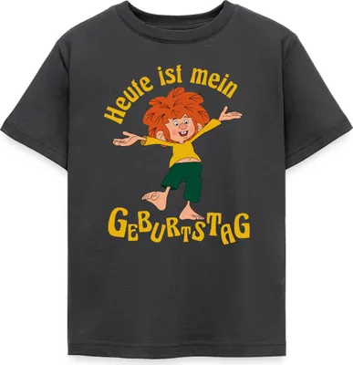 Produktbild von Spreadshirt Pumuckl Mit Spruch Heute ist Mein Geburtstag Kinder T-Shirt, 122/128 (7-8 Jahre), Dunkelgrau