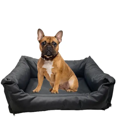 Produktbild von Hundebett Hundesofa Hundekorb Haustierbett Hundebett mit Wendekissen Waschbar Schwarz M (80x65)