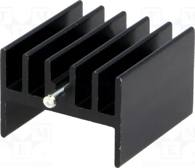 Produktbild von 1x Radiator: geprägt H: 16,5mm HS-123-25 Kühler schwarz W: 23,3mm  H L: 25mm