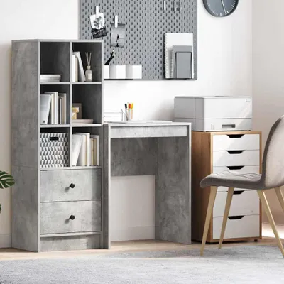 Image de Maison Exclusive - Bureau béton gris 60 x 40 x 76 cm