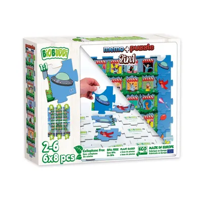 Productafbeelding van BiOBUDDi 2-in-1 Puzzel en Memoryspel: Stadleven