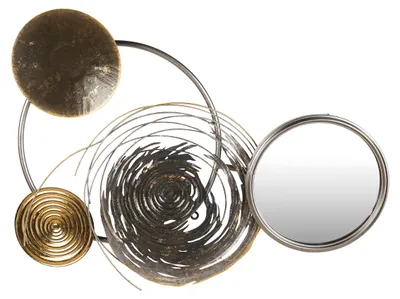 Image de Gilde Wandrelief, "Banks", Metall, braun, goldfarben, silberfarben, VE 1, L. 8 cm, B. 83 cm, H. 58 cm 84129 4001250841296