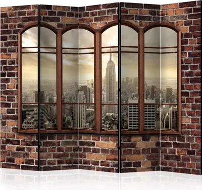Immagine prodotto di Paravento monofacciale City 225x172 cm 5 pezzi marrone