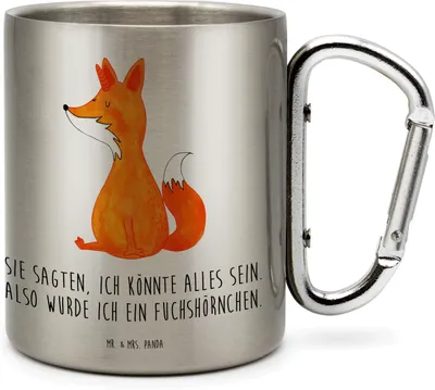 Produktbild von Mr. & Mrs. Panda Thermobecher Einhorn Fuchs - Transparent - Geschenk, Teetasse, Unicorns, Edelstahlbecher, Unicorn, Fuchshörnchen, Isolierbecher, wanderbecher, Einhörner
