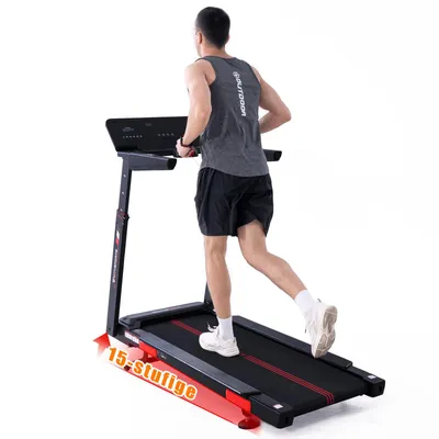 Produktbild von Laufband für zu Hause 1-15km/h, Elektrischer Winkellift 0-15 St. , 50*135cm Laufbereich ,Armlehnenhöhe in 4 Stufen verstellbar , mit app , bluetooth