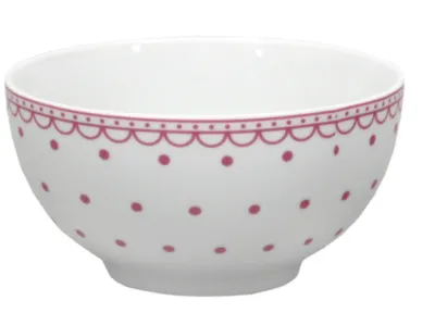 Zdjęcie produktu dla Thun 1794 Miska na muesli, Vital, różowe kropki, 0,70 l, porcelana Thun
