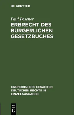 Produktbild von Erbrecht des Bürgerlichen Gesetzbuches