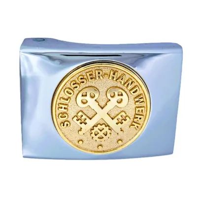 Produktbild von Koppelschloss Schlosser Handwerk und Zunft – silbern/golden - für Geselle - für 4,5 cm breite Koppelgürtel