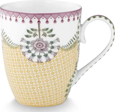 Produktbild von PIP STUDIO Lily&Lotus Tiles Yellow Large Henkelbecher 0,365l
