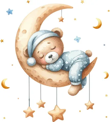 Produktbild von Wandaufkleber Kinderzimmer – Wandsticker für Baby & Kinder – Selbstklebende Wanddekoration – Abnehmbar ohne Rückstände – Deko für Mädchen & Jungen - Mondbär im Aquarell-Weltraumstil130x171 cm