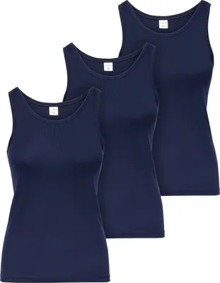 Produktbild von Ladeheid Unterhemd Damen Baumwolle Tank Top Unterhemden Damen Set 3 Stück LA40-262 (Dunkelblau, M)