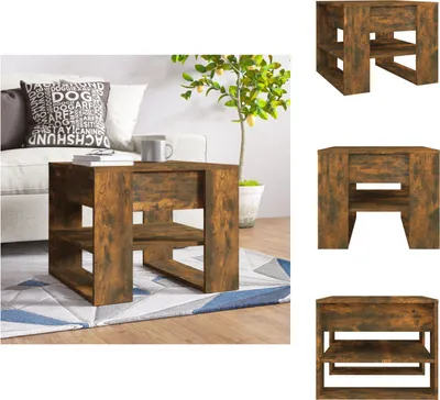 Obrázek produktu pro vidaXL Konferenční stolek kouřový dub 55,5x55x45 cm materiál na bázi dřeva - Konferenční stolky