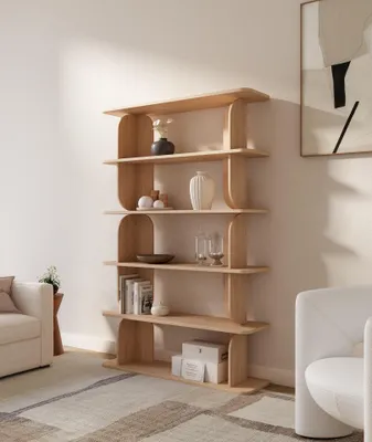Produktbild von Bücherregal Chilly CODY - 120 x 181,5 cm - in Hellbraun mit Holzoptik, modern