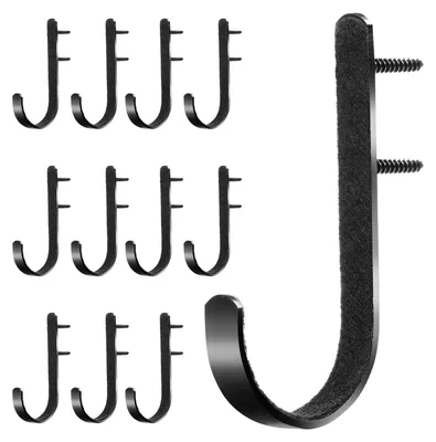 12 Metall-Gewehrhaken, schwarz, Wandmontage, Aufbewahrung