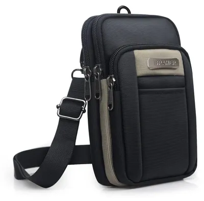 Imagen del producto de Bolso de hombro cruzado - Riñonera - Negro - Para senderismo y deporte