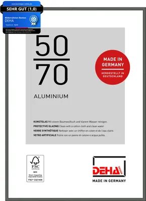 Zdjęcie produktu dla DEHA Design aluminiowa ramka na zdjęcia Boston, 50x70 cm, kontrast szary