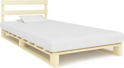 Image de Lit "Pommelsbrunn" en pin massif naturel. Dimensions (L/L/H) 200x90x65 cm