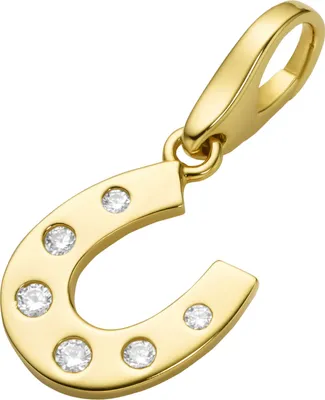 Produktbild von Charm Giorgio Martello Milano Hufeisen mit Zirkonia, Silber 925 Gold Onesize