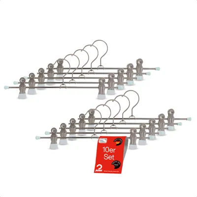 Produktbild von MAWA Kleiderbügel mit Clips, 10er-Set, rutschfest, 30 cm, Weiß, drehbar