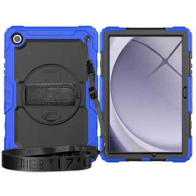 Image de Étui de protection 4 en 1 pour Samsung Galaxy Tab A9+ Plus 2023 X210 X215 11 pouces : coque rigide + fonction support + dragonne