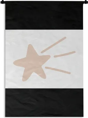 Produktbild von MuchoWow® Wandteppich Wandbehang Fallender Stern - Pastell - Kinder - Rosa - Kinder 120x90 cm Tapisserie Dekoration Wandtuch - Wohnen - Aufhänger für die Wand