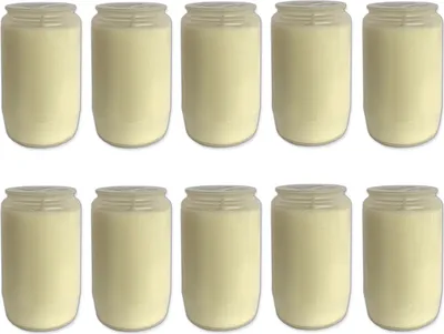 Produktbild von 10er Set Premium Kompositions Grablicht T3 Weiss | Grabkerzen Öllichter Friedhofskerzen | Grablaterne Kerzen Dauerbrenner