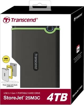 Image de Transcend 6.3cm   4TB USB3.1 StoreJet 25M3C Iron Gray