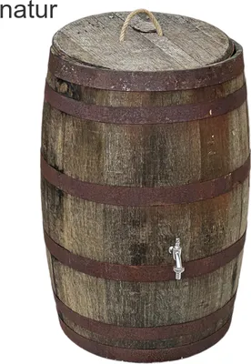 Produktbild von 190L Whiskyfass, Eichenfass geöffnet als Regentonne: Ohne Deckel, ohne Wasserhahn, Oberfläche: natur