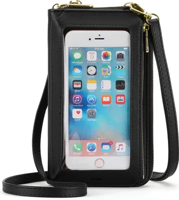 Obrázok produktu pre INF Dotyková Crossbody Taška na Telefón - Dámska Proti Krádeži Mini Peňaženka čierna