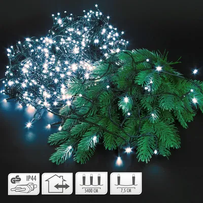 Produktbild von ECD Germany LED Lichterkette für Weihnachten mit 720 LEDs, 54m Kaltweiß für den Innen- und Außenbereich IP44 Weihnachtslichterkette für Weihnachtsbauml