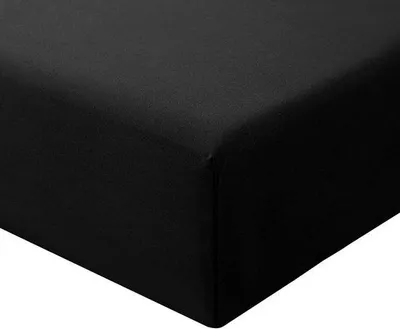 Productafbeelding van Famanu spreihoeslaken, 160 x 200 cm, zwart - Microvezel, geschikt voor matrassen tot 30 cm hoog