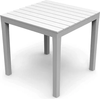 Produktbild von Gartentisch Weiß 78x78x72cm Holz-Optik