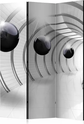 Produktbild von 3-teiliger Einseitiger Vlies Paravent - Futuristic Tunnel 135x172 cm 3D a-C-0001-z-b