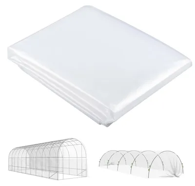 Image de Film pour serre - Film de protection des plantes - Étanchéité - Résistant aux UV - Plastique - Transparent - 8 x 10 mètres