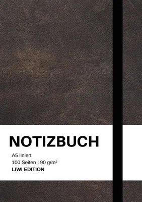 Produktbild von Notizbuch A5 liniert - 100 Seiten 90g/m² - Soft Cover schwarz -Papier