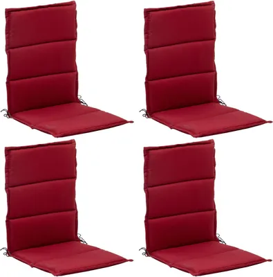 Produktbild von Gartenstuhlauflagen - Rot - Mittellehner - mit Stehsaum - 4er Set